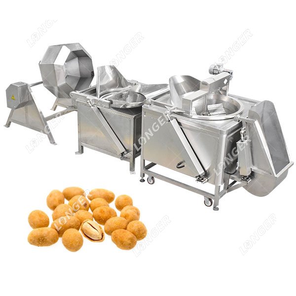 Efficiency Coated Peanut Frying Machine Production Line 